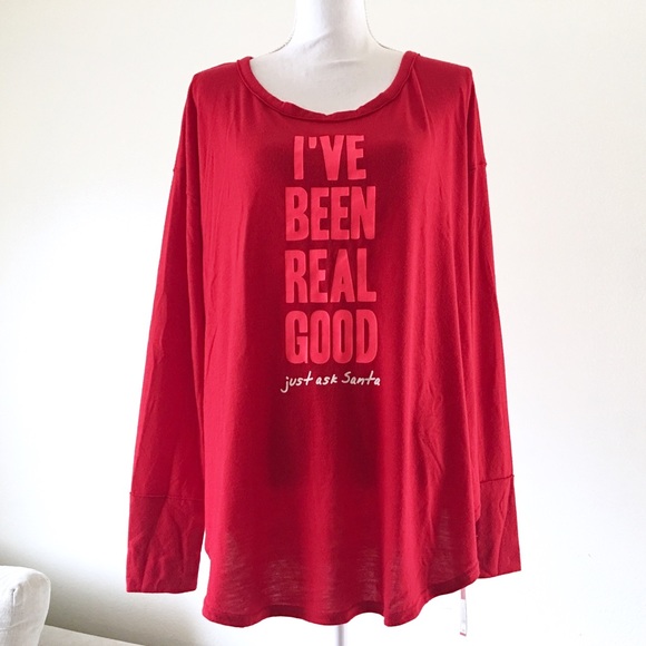 Xhilaration Other - Xhilaration pj shirt Christmas been good Santa top